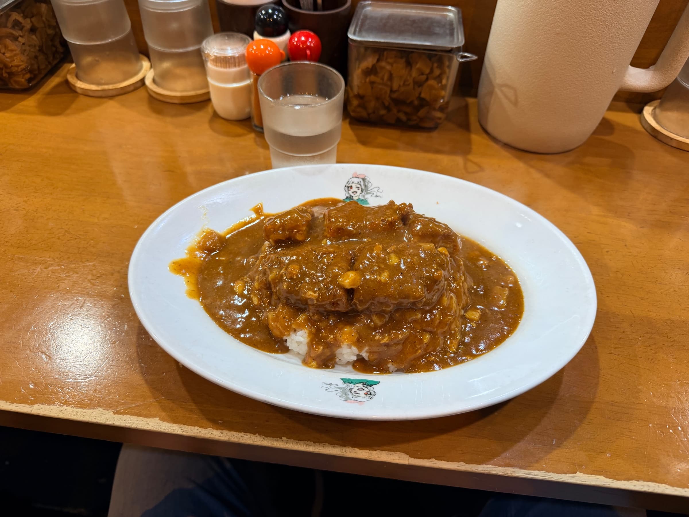 Aidan arte dinner at curry at Hinoya Curry Akihabara